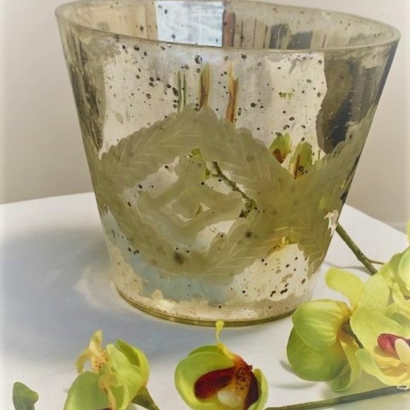 Pottery Barn Antique Mercury Glass Candle Holder